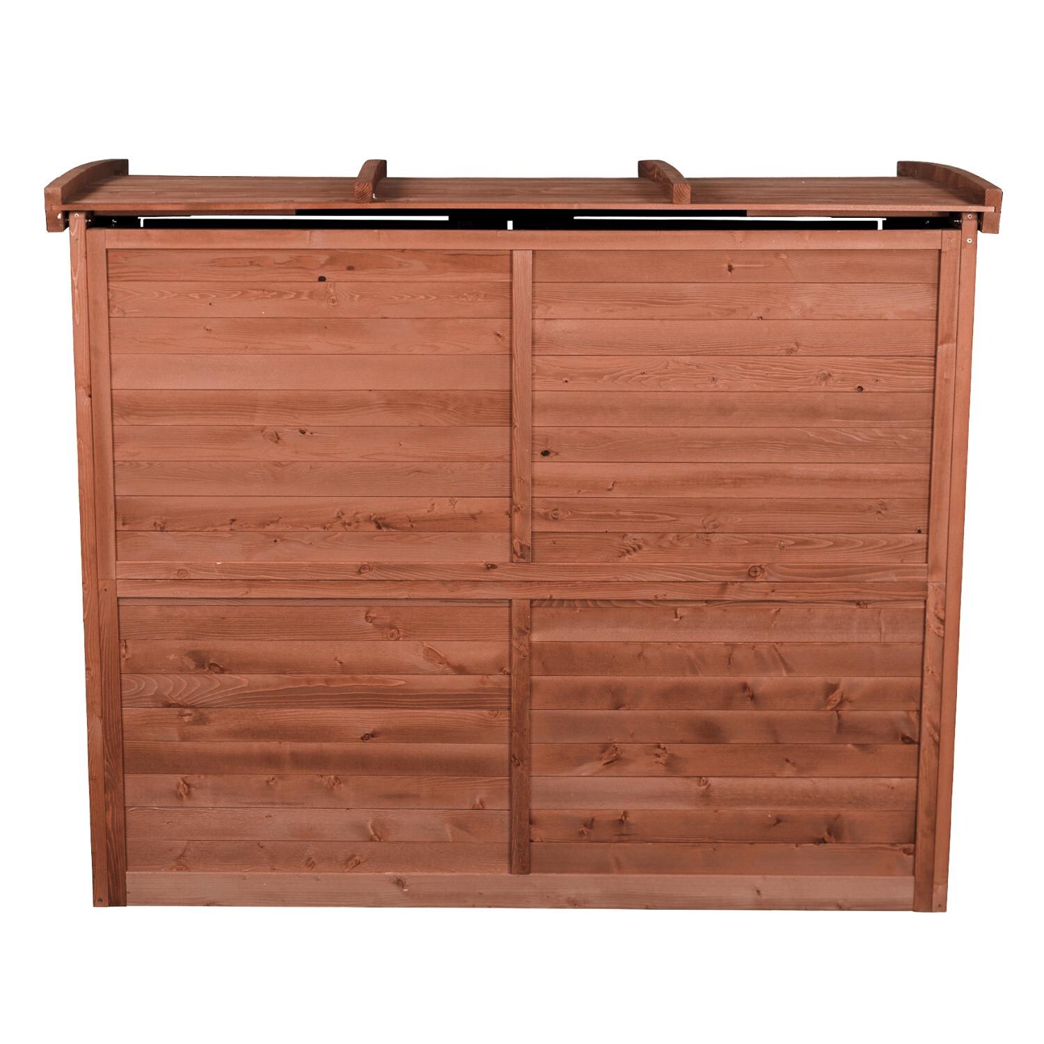 Leisure Season Horizontal Refuge 5 Ft. 5 In X 3 Ft. 2 In. Large Wood Storage Shed - Back View thumbnail