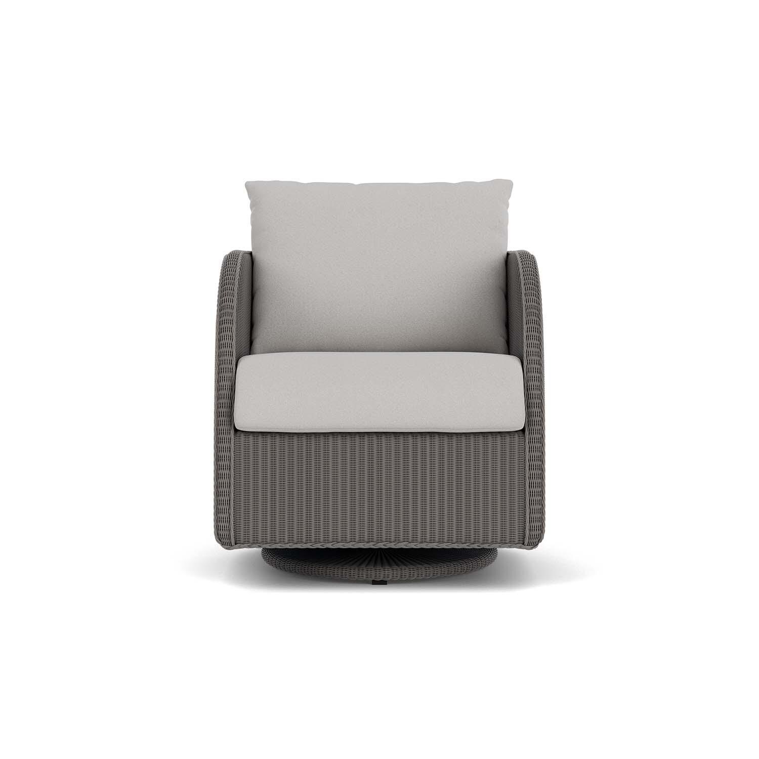 Lloyd Flanders Essence Swivel Glider Lounge Chair W/Tundra Dove Fabric - Pewter Finish thumbnail