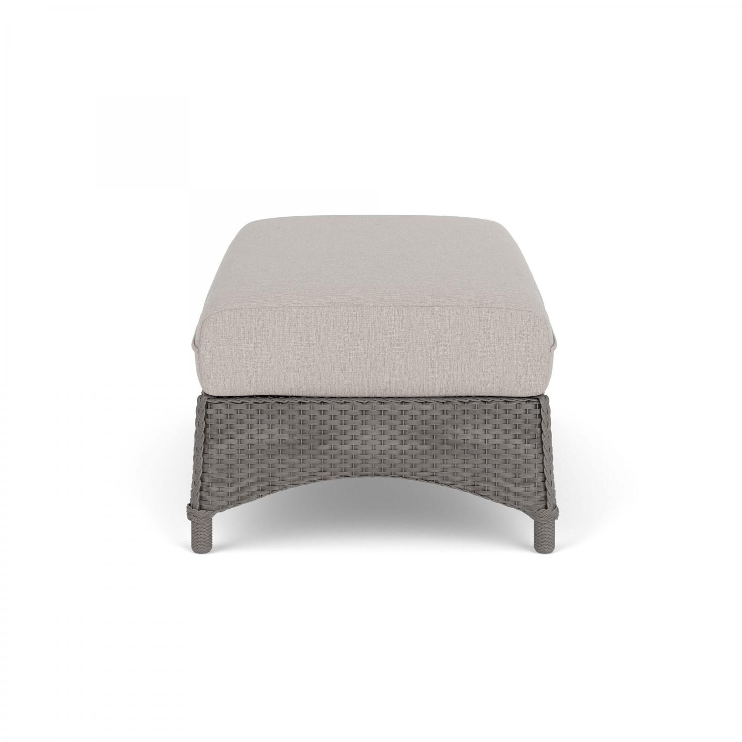 Lloyd Flanders Mandalay Large Ottoman in Pewter Finish with Remy Cloud fabric - Side thumbnail