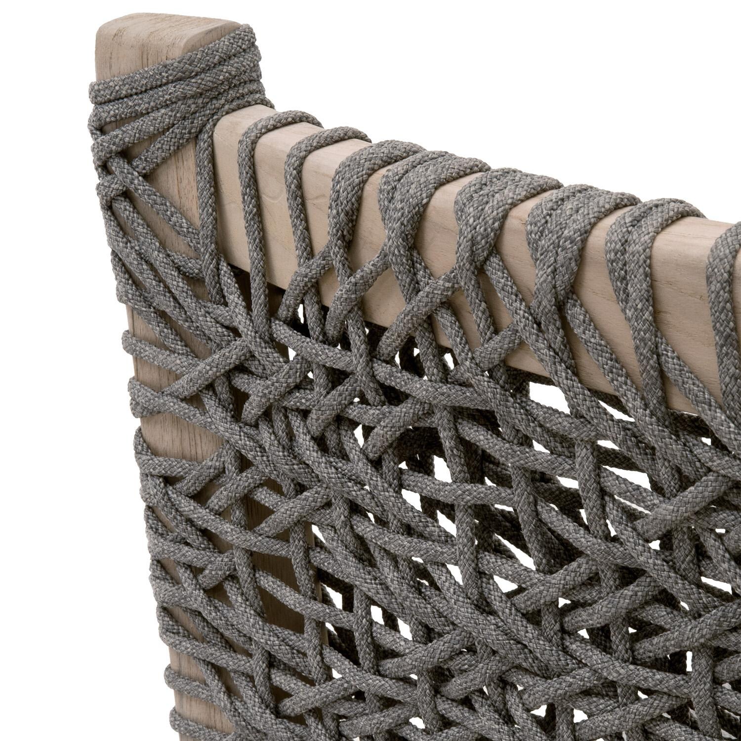 Blushing Bay Woven Rope Counter Bar Stool in Dove By Lakeview - Rope Detail thumbnail