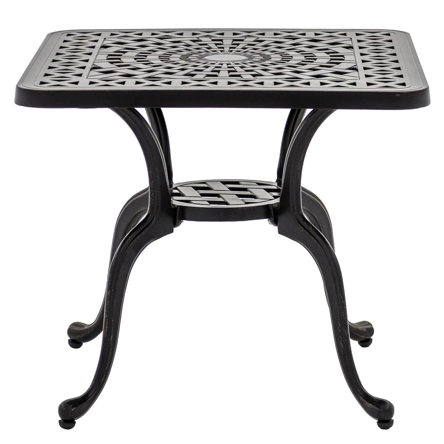 Du Monde 21Inch Square Cast Aluminum Outdoor End Table By Lakeview