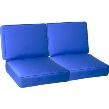 Sunbrella Canvas Capri 4 Piece Large Outdoor Replacement Loveseat Cushion Set W/ Piping By BBQGuys