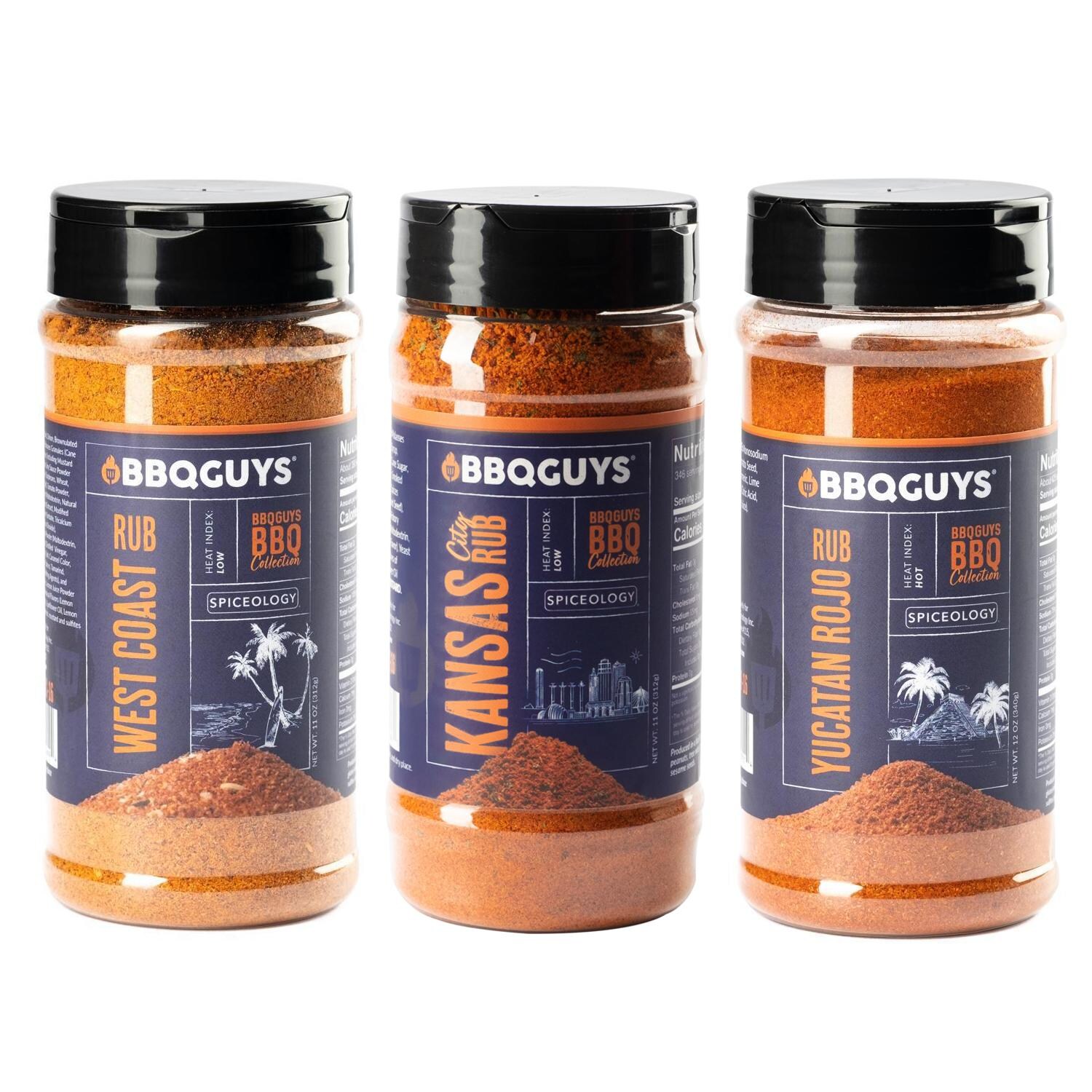 BBQGuys Signature x Spiceology West Coast, Kansas City, & Yucatan Rojo Rub Variety Pack