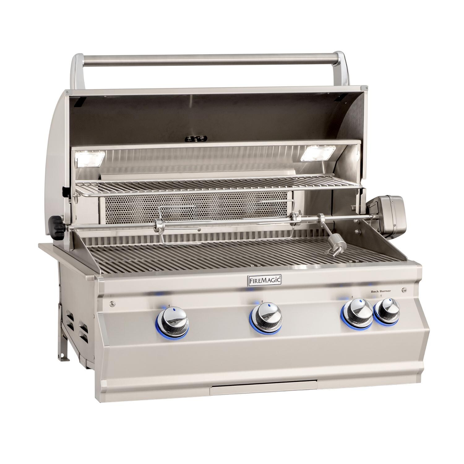 Fire Magic - A660I-8EAN - Aurora 30-Inch Built-In Natural Gas Grill W/ Rotisserie - Open thumbnail