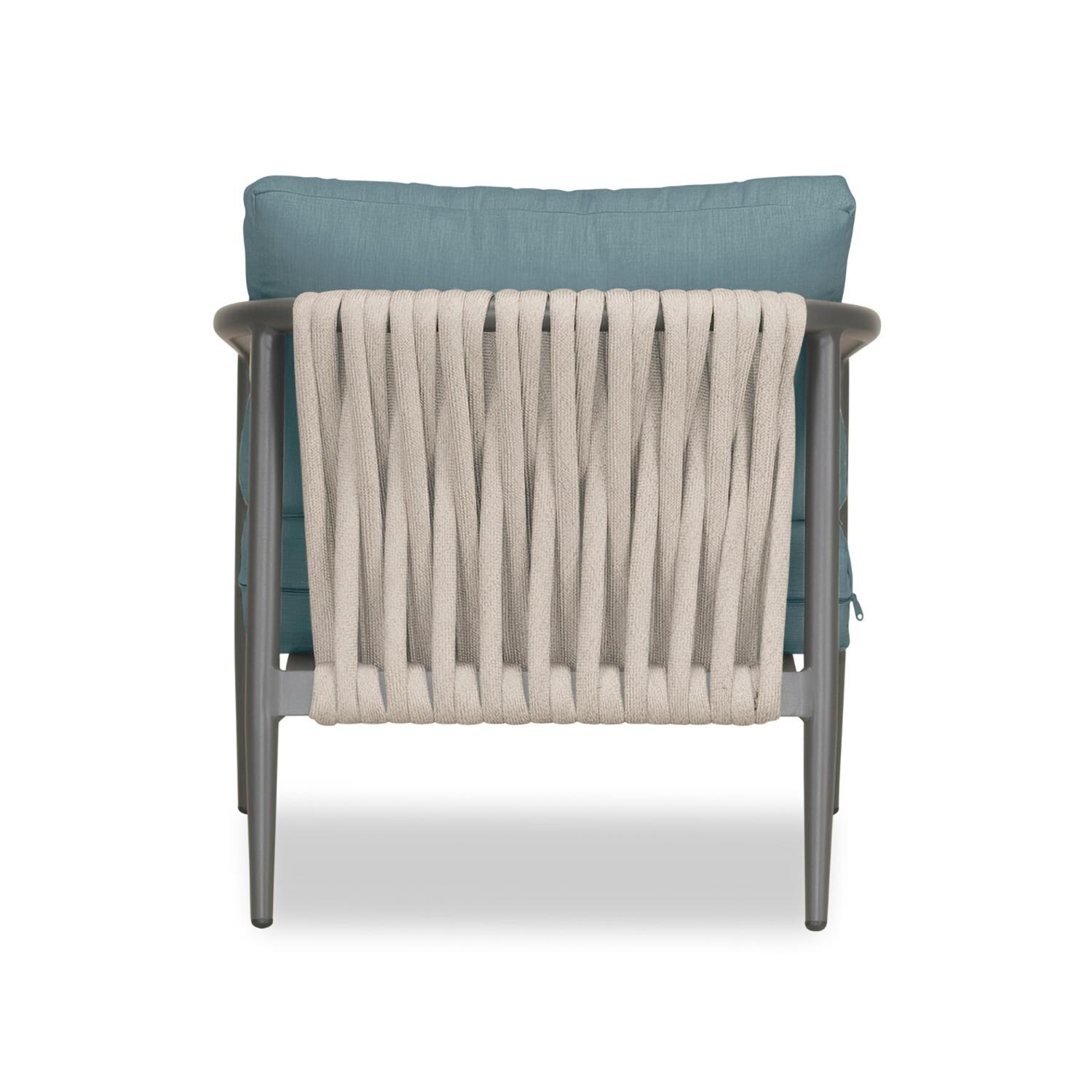 Lakeview Midnight Cove Aluminum Club Chair Rocking in Slate/Pebble Gray/Cast Lagoon - Back - White Background thumbnail