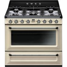 Smeg Victoria 36-Inch 5-Burner Dual Fuel Range - Cream - TRU90P image