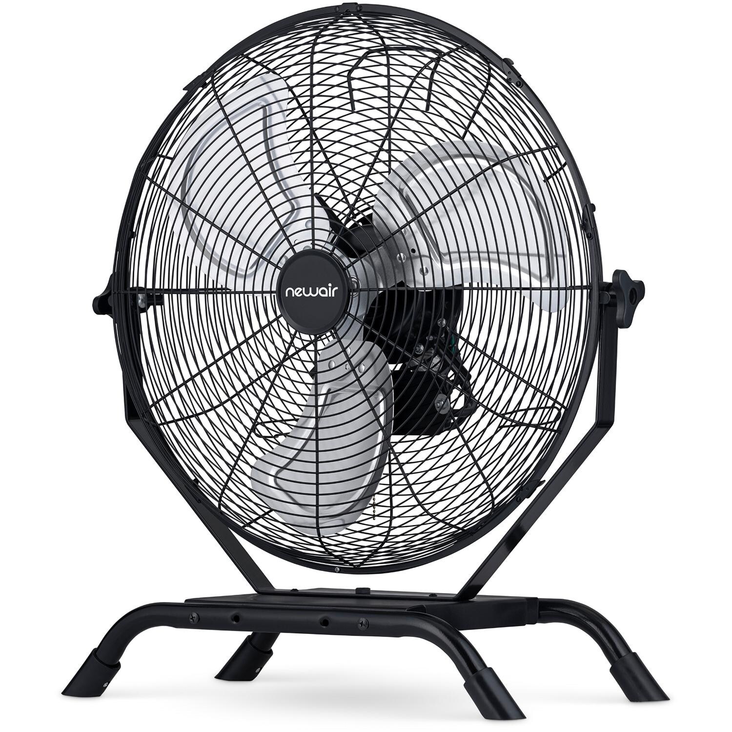 NewAir NIF18CBK00 18-in 2-in-1 High Velocity Wall/ Floor Mount Fan w/ 3 Fan Speeds & Adjustable Tilt Head - Angled Left w/ Legs - White Background thumbnail