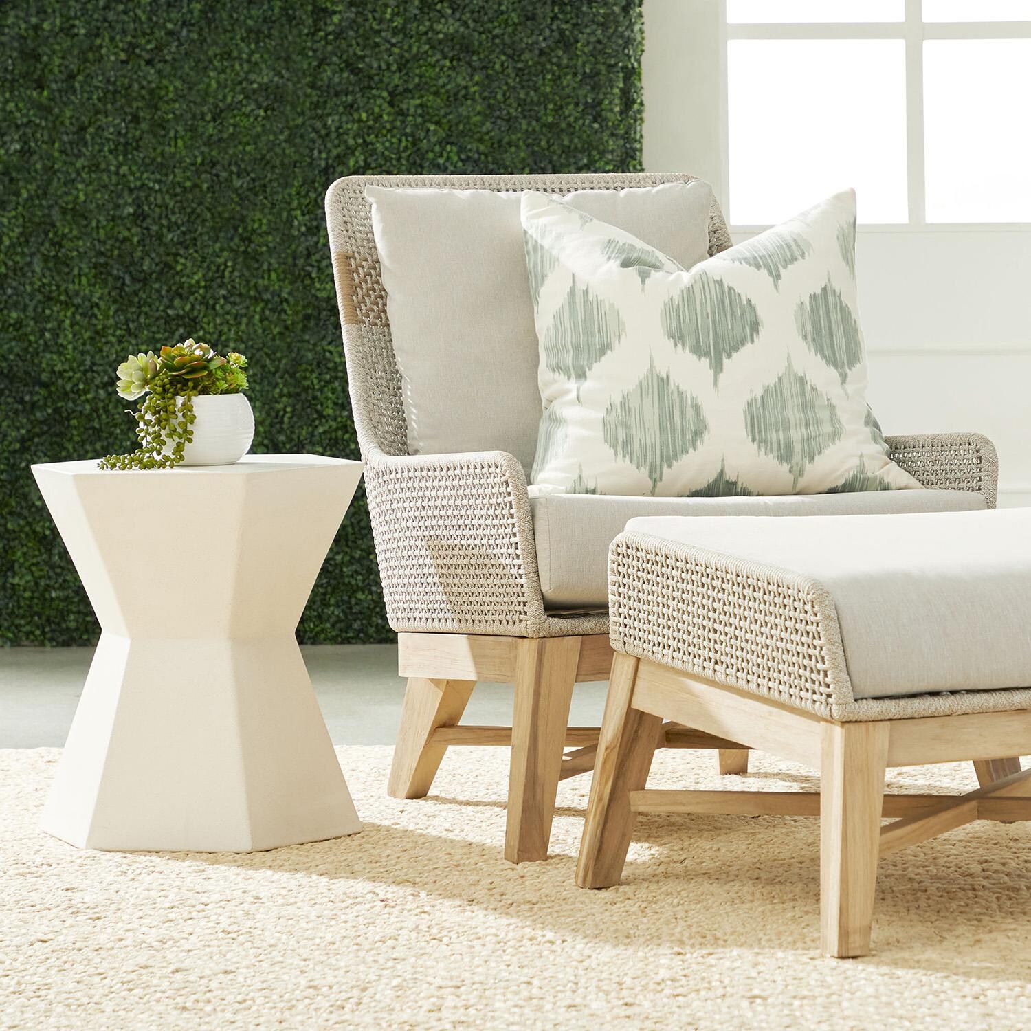 Lakeview Bento Ivory Concrete Accent Table - With Chair thumbnail