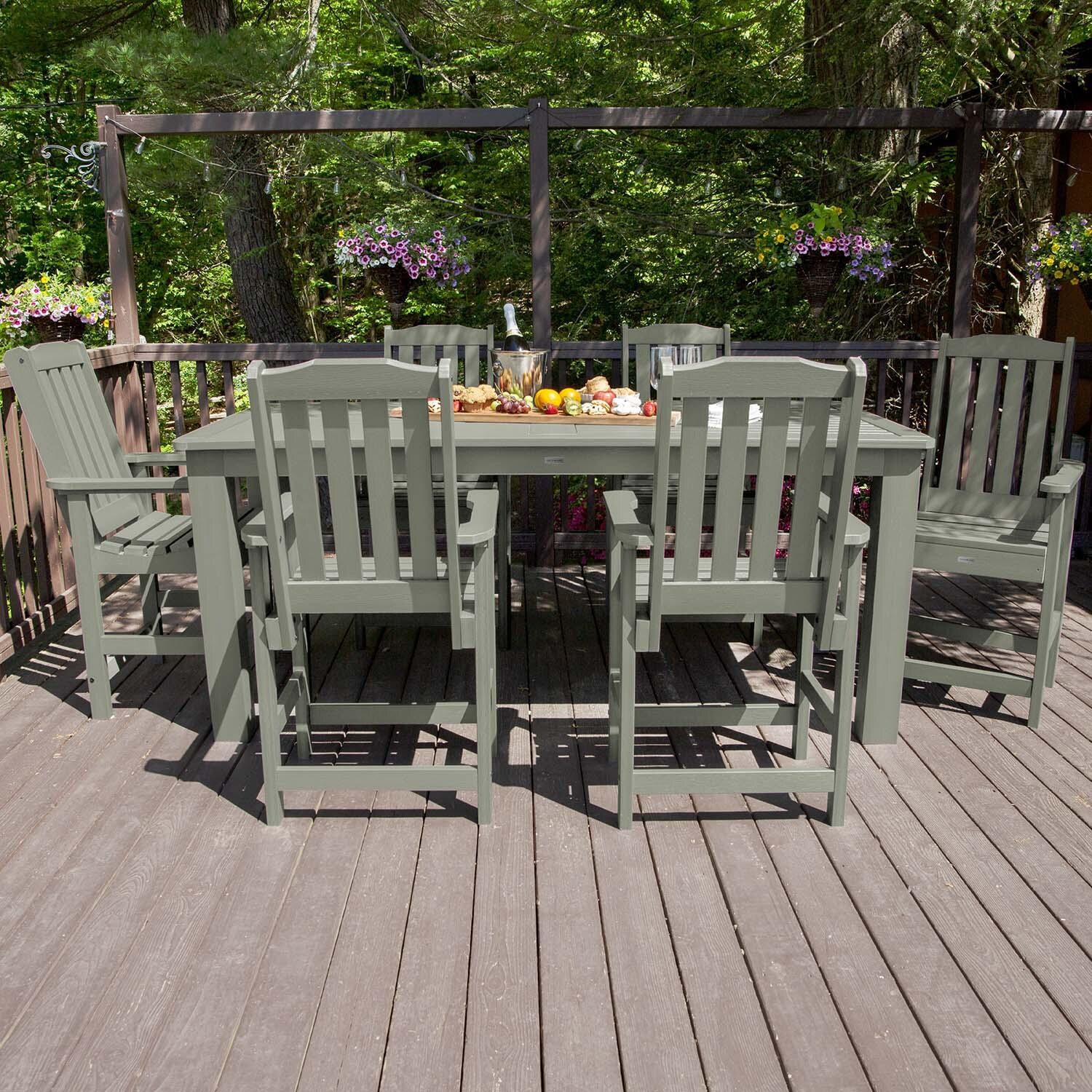 Hart Lane 7 Pc Recycled Plastic Counter Height Dining Set in Eucalyptus by Lakeview Outdoor Designs