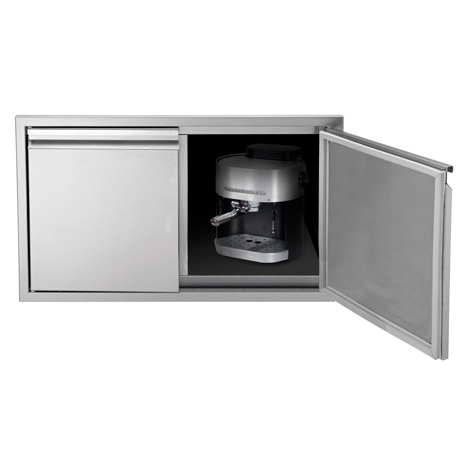 Twin Eagles TEDS36-B 36 X 21-in Low Profile Sealed Stainless Steel Dry Storage Pantry - Open - White Background thumbnail