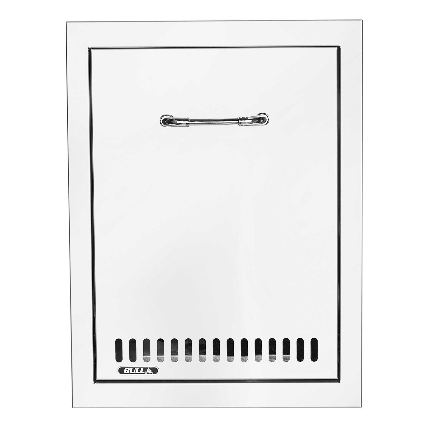 Bull 56830 16-Inch Roll-Out Stainless Steel Trash / Propane Tank Drawer W/ Reveal - Front - White Background thumbnail