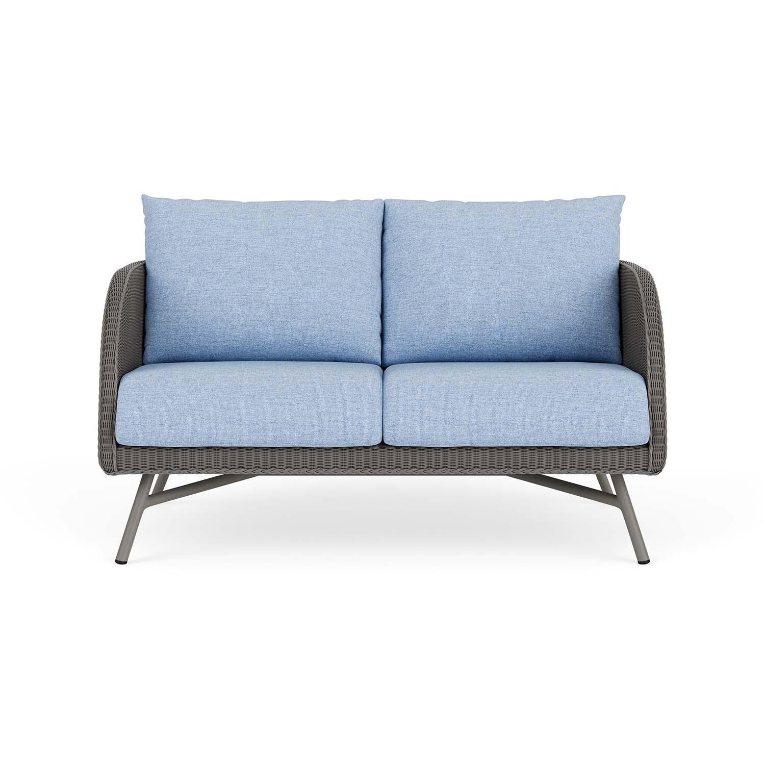 Essence Lloyd Loom Loveseat in Pewter/Demo Skyway by Lloyd Flanders