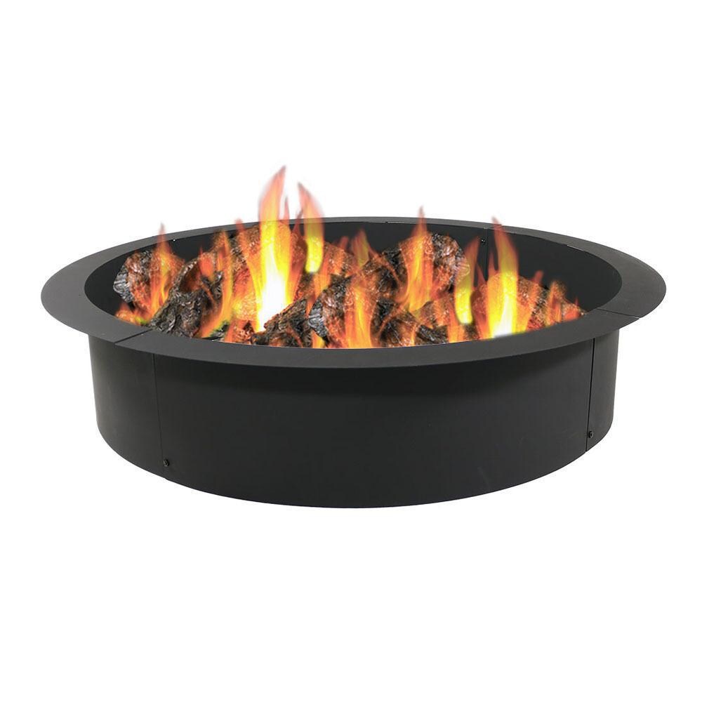 Ultimate Patio 30-Inch Round Heavy Duty Steel DIY Fire Pit Liner - Flames thumbnail