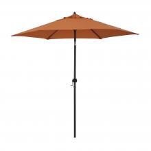 Astella 9 Ft. Aluminum Push Tilt Patio Umbrella W/ Crank Lift - Black Frame / Polyester Tuscan Canopy