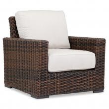 Montecito Wicker Patio Club Chair W/ Sunbrella Canvas Flax Cushions By Sunset West image