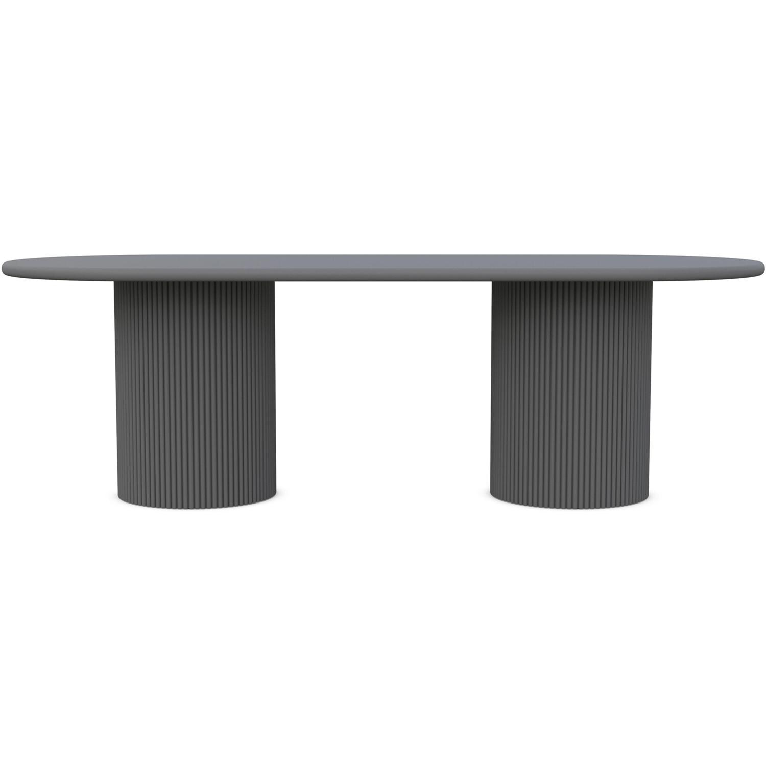 Azzurro Living Palma 96 Inch Charcoal Aluminum Dining Table - Front - White Background thumbnail