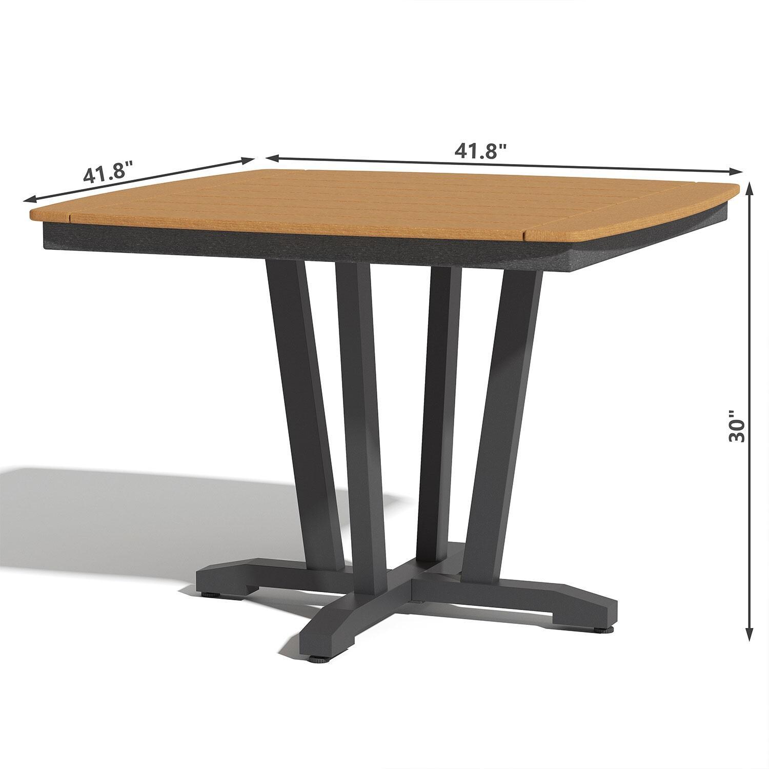 Sabine Landing 42 Inch Polyresin Dining Table by Lakeview Outdoor Designs - Dimensions - Diagram
