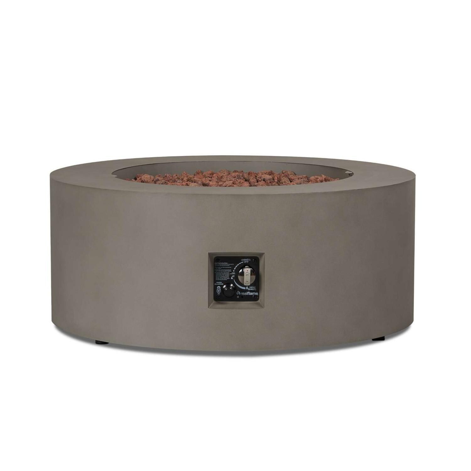 Elysian 4 Pc Powder Coated Steel 36 Inch Round Fire Pit in Mist Gray by Lakeview - Side - White Background thumbnail