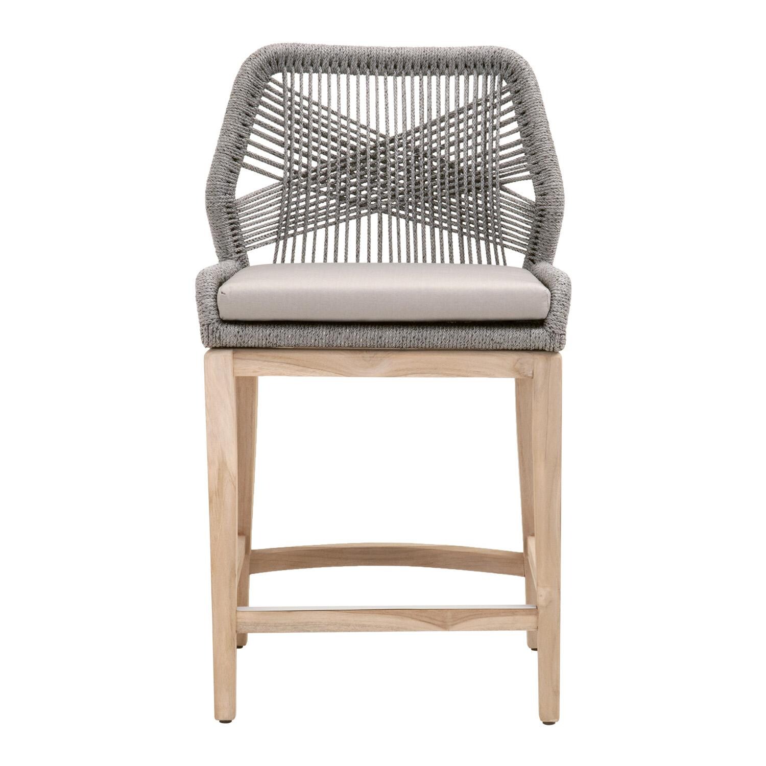 Lakeview Peninsula Way Woven Rope Counter Bar Stool in Platinum thumbnail