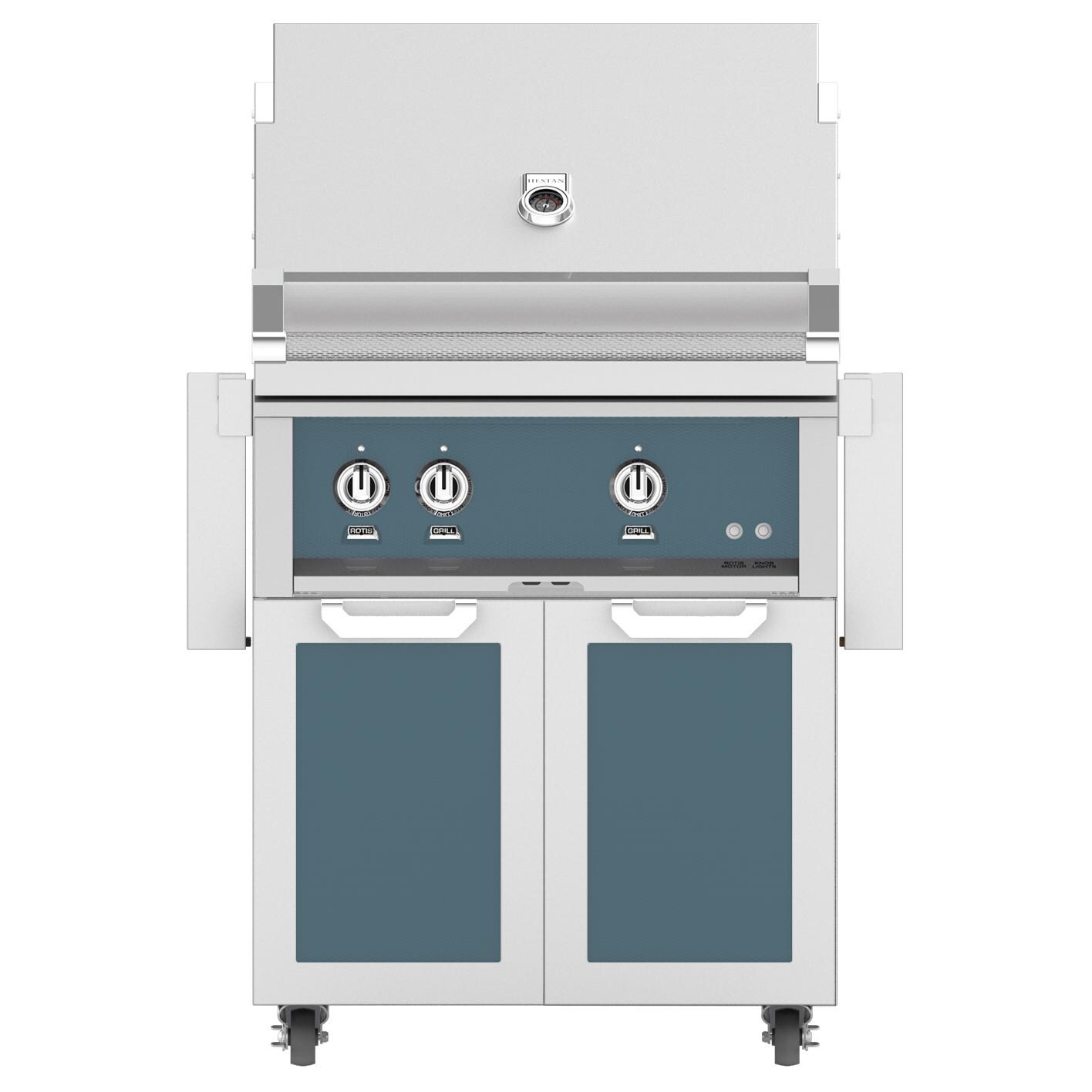 Hestan 30-Inch Freestanding Natural Gas Grill W/ Rotisserie On Double Door Tower Cart - Pacific Fog - GABR30-NG-GG thumbnail