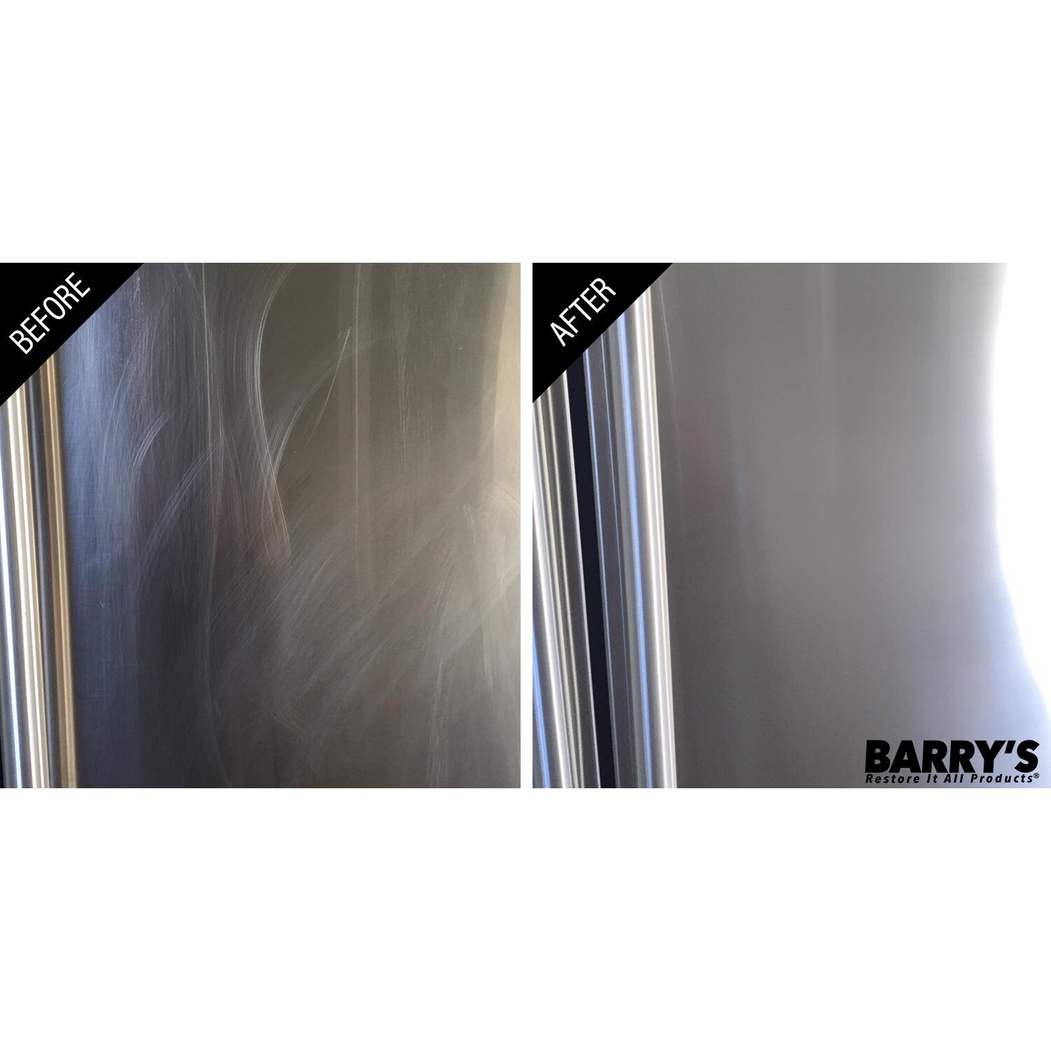 Stainless Steel Surface Before And After Using Scratch-B-Gone - Refrigerator - Detail thumbnail