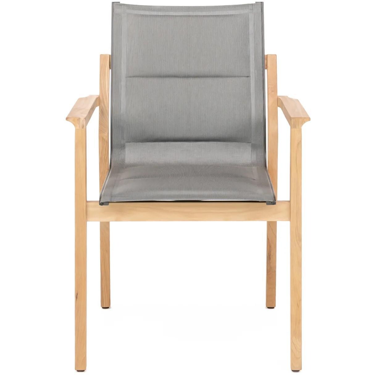 Barbados Stacking Teak Dining Chair in Black By Teak + Table