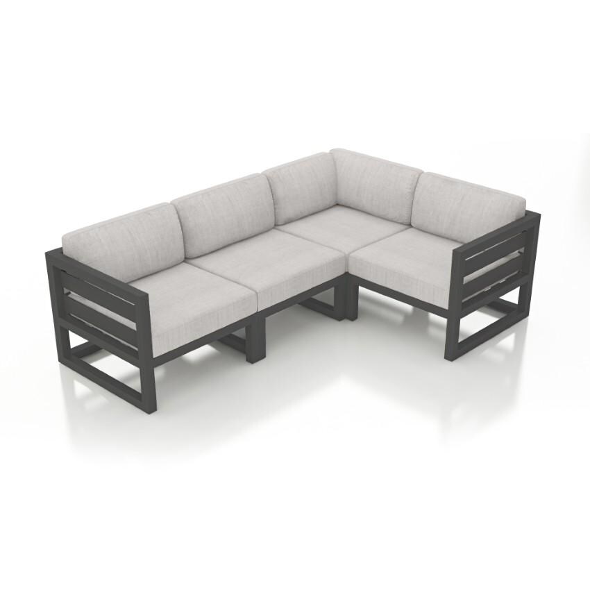 Misty Cove 4 Piece Sectional Set in Slate w/Cast Silver Cushions by Lakeview - White Background thumbnail