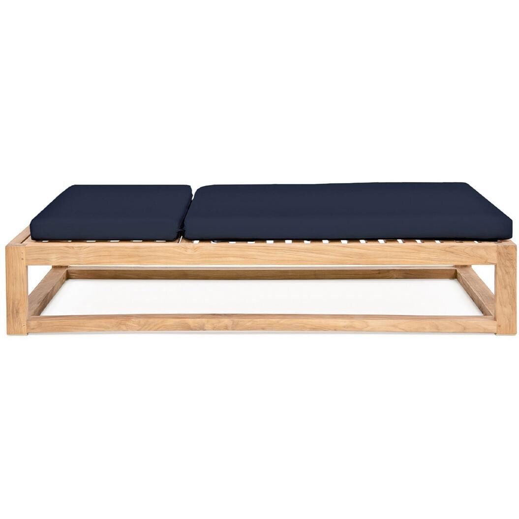 Scape Key Teak Chair Lounge in Indigo by Lakeview Outdoor Designs - Flat - Side View - White Background thumbnail