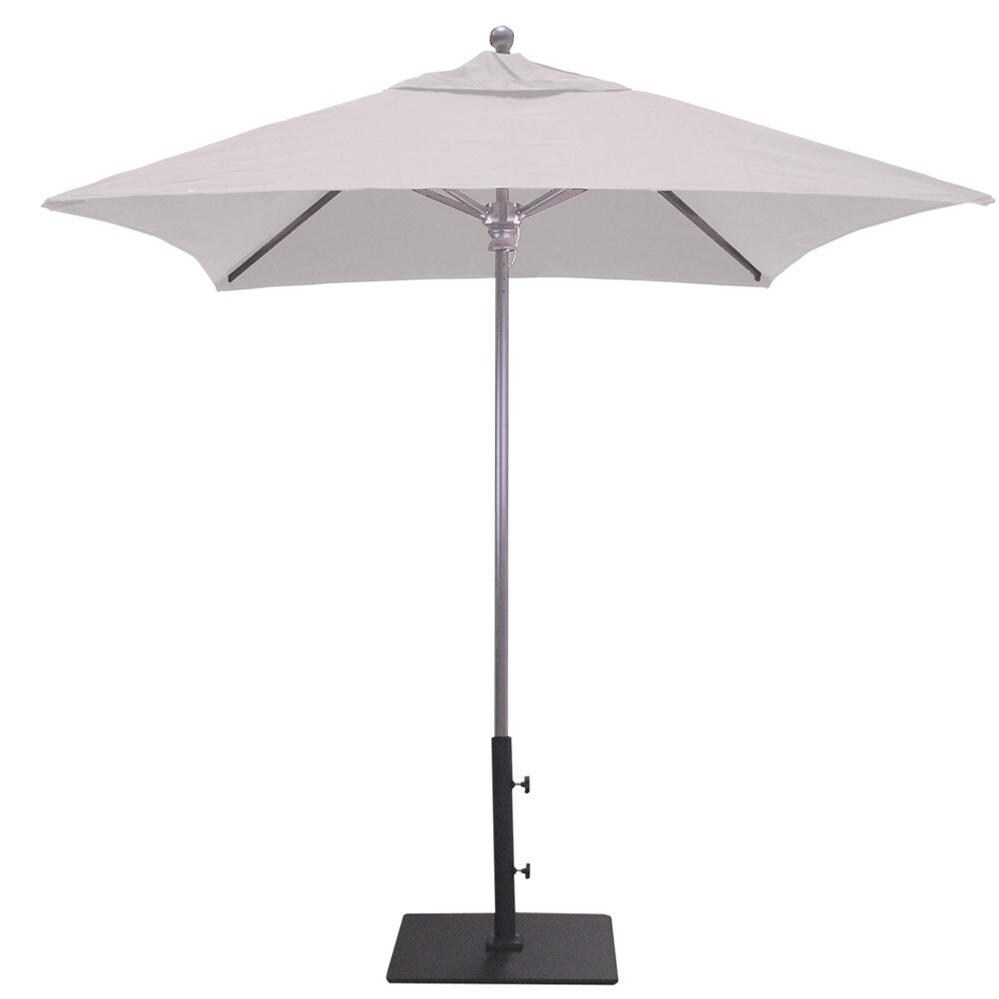 Galtech 6 X 6 Ft. Square Aluminum Patio Market Umbrella W/ Push Lift - Silver Frame W/ Sunbrella Canvas Canvas Canopy