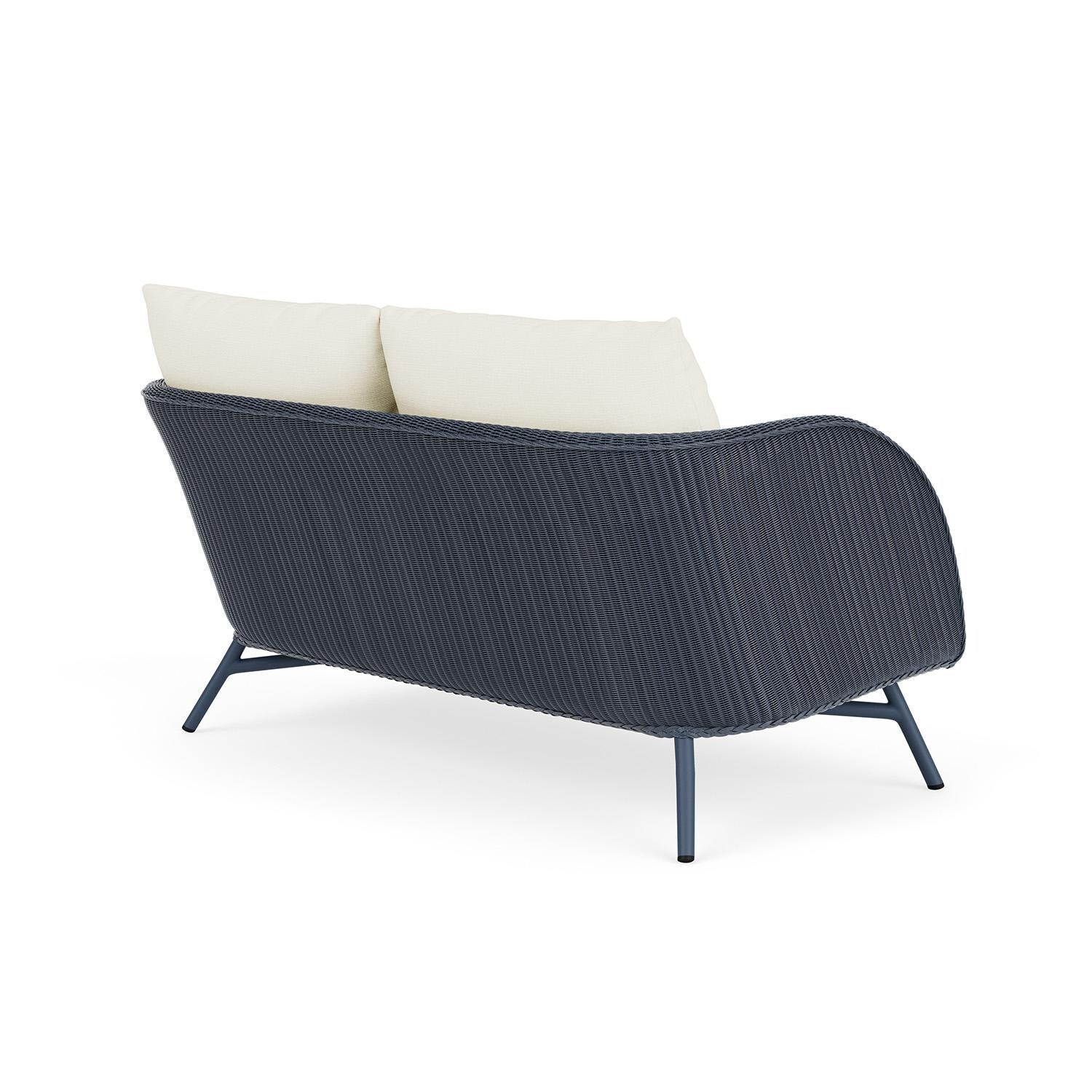 Lloyd Flanders Essence Loveseat W/Remy Cloud Fabric - Denim Blue Finish - Back Right thumbnail