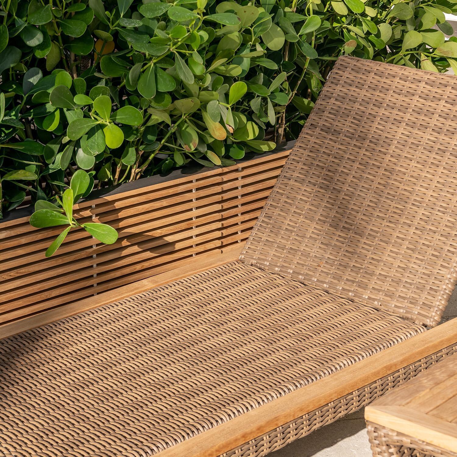 Teak + Table Havana Chaise Lounge in Stacking - Close Up - Lifestyle thumbnail