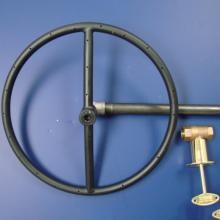 HPC 12-Inch Natural Gas Fire Pit Kit With Round Black Steel Ring Burner - Match Light image