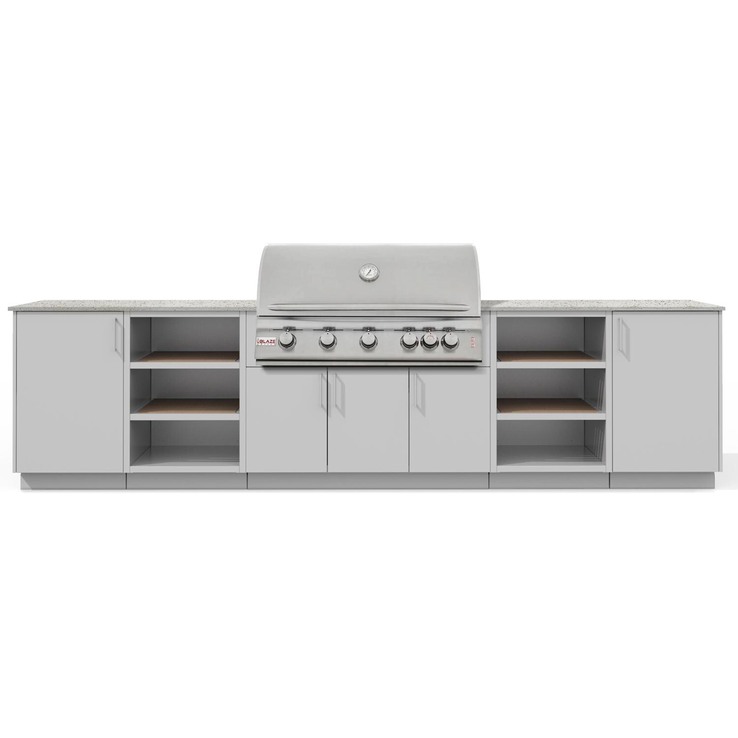 Urban Bonfire B-Savannah-42-Blaze-Keon-Chantilly Savannah 40 Outdoor Kitchen w/ Blaze Premium LTE Propane Grill, Keon Countertop & Chantilly Finish - White Background thumbnail