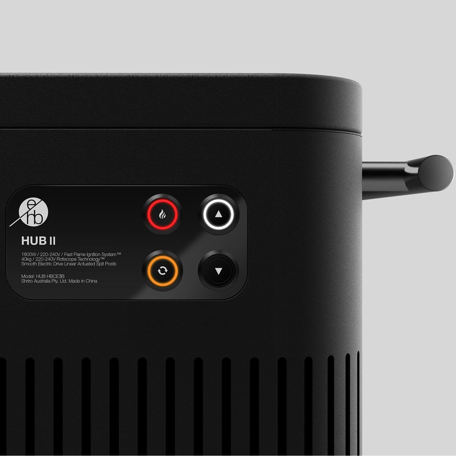 Everdure HBCE3BUS HUB II 54-Inch Charcoal Grill With Rotisserie & Electronic Ignition - Controls Close-Up thumbnail