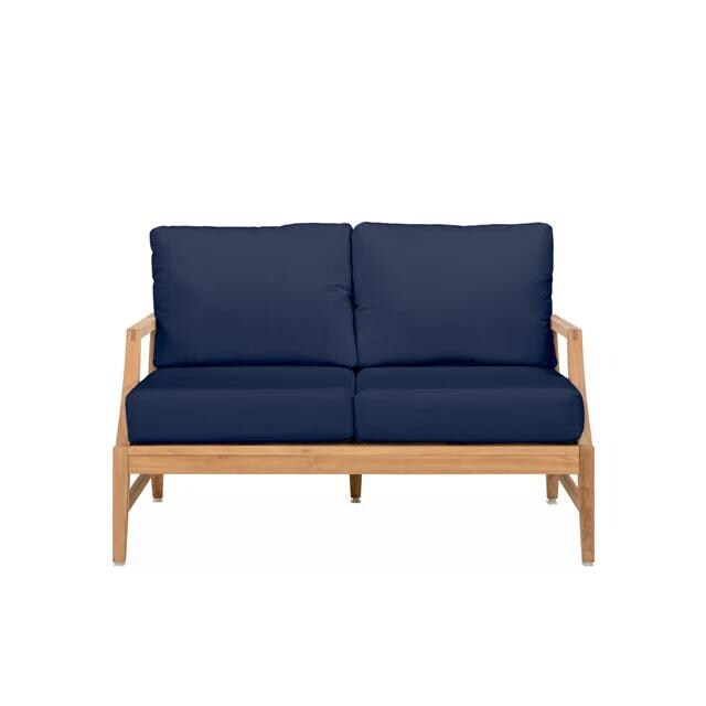 Charleston Loveseat in Navy Blue By Teak + Table - White Background thumbnail