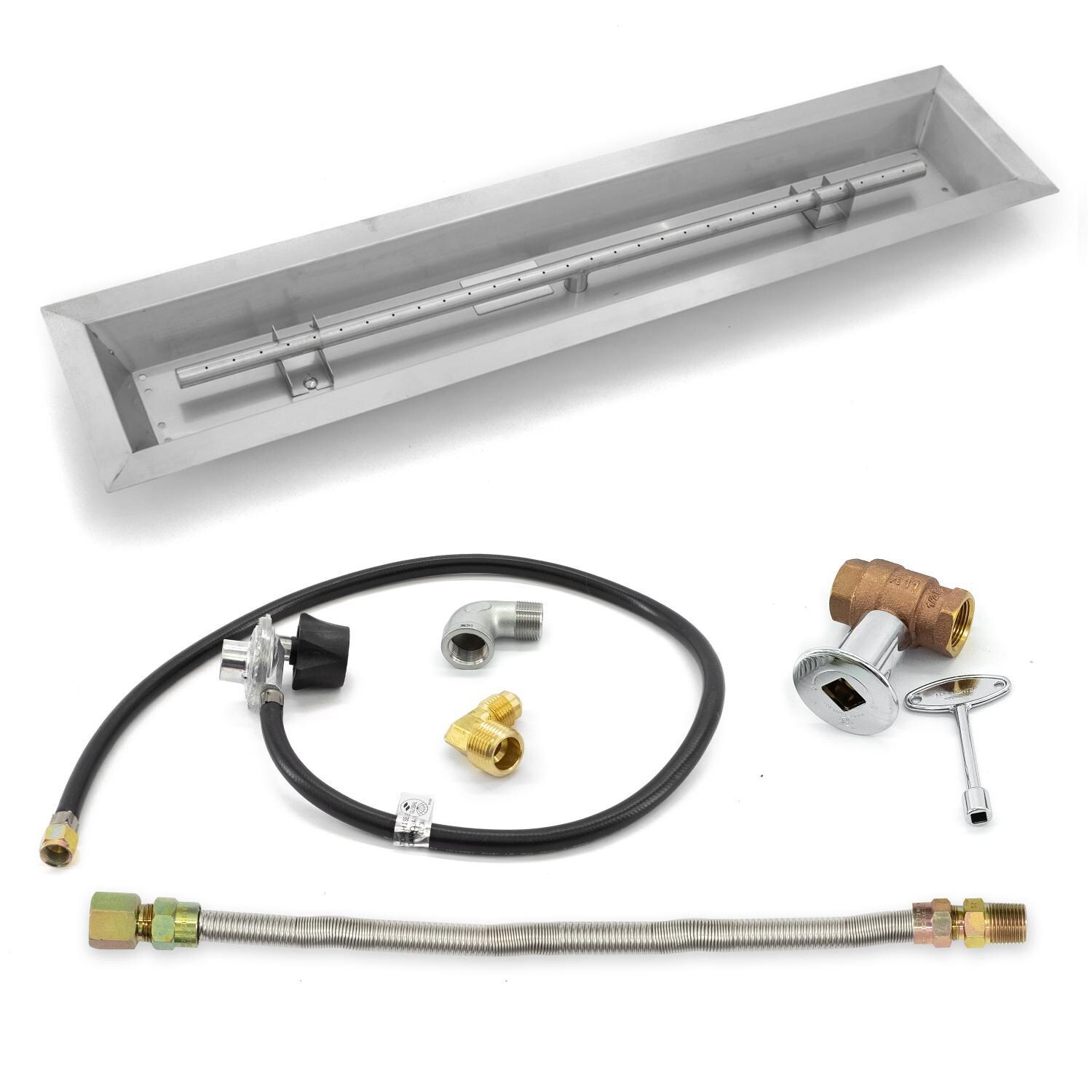 BBQGuys Signature Series 36-Inch Linear Drop-In Pan W/ 31-Inch Propane T-Burner & Connection Kit image