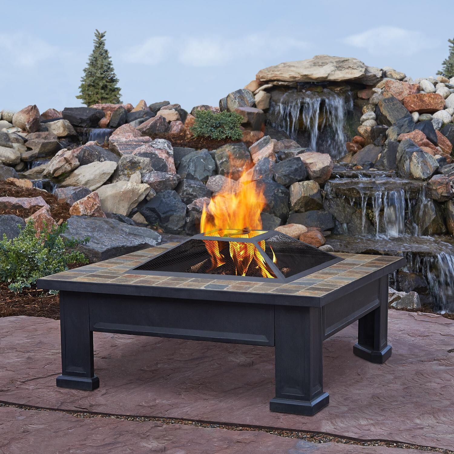 Real Flame Breckenridge 34Inch Wood Burning Fire Pit Black 912BLK