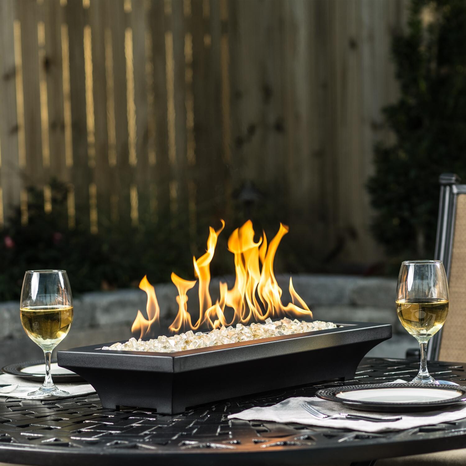 BBQGuys Signature Lavelle 24-Inch Table-Top Propane Fire Pit - Black (Ships as Natural Gas w/ Conversion Kit) image