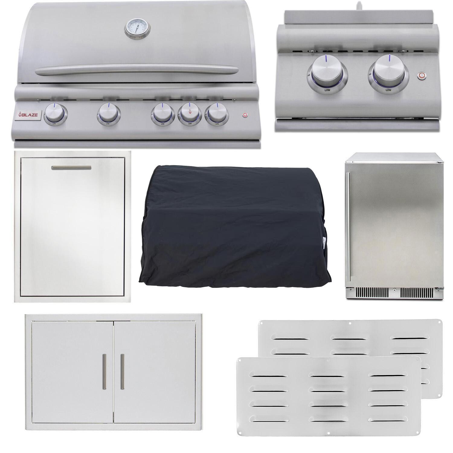 Blaze BLZ-4LTE3-NG LTE+ 8 Pc 32-in Natural Gas Outdoor Kitchen Package - White Background thumbnail