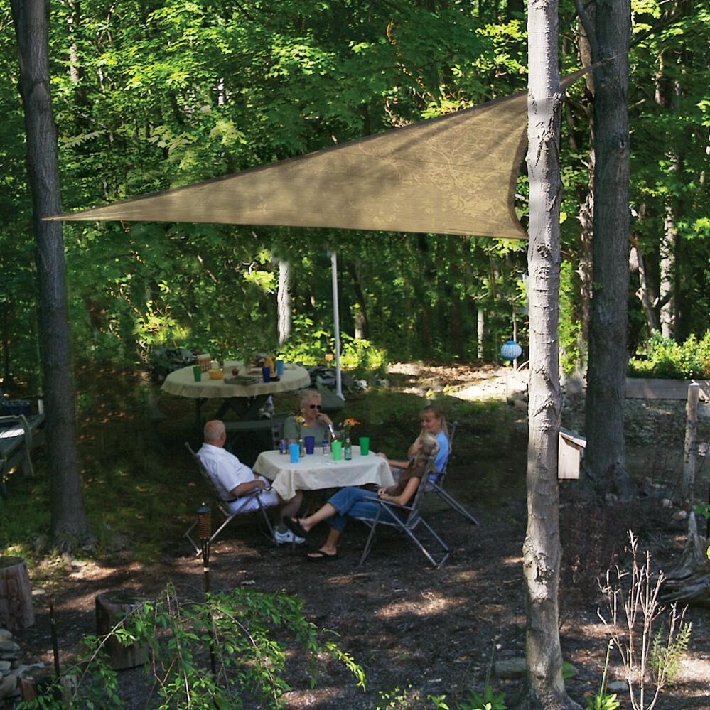 ShadeLogic Sun Shade Sail Heavy Weight 16 Foot Triangle - Sand Picnic Shade thumbnail