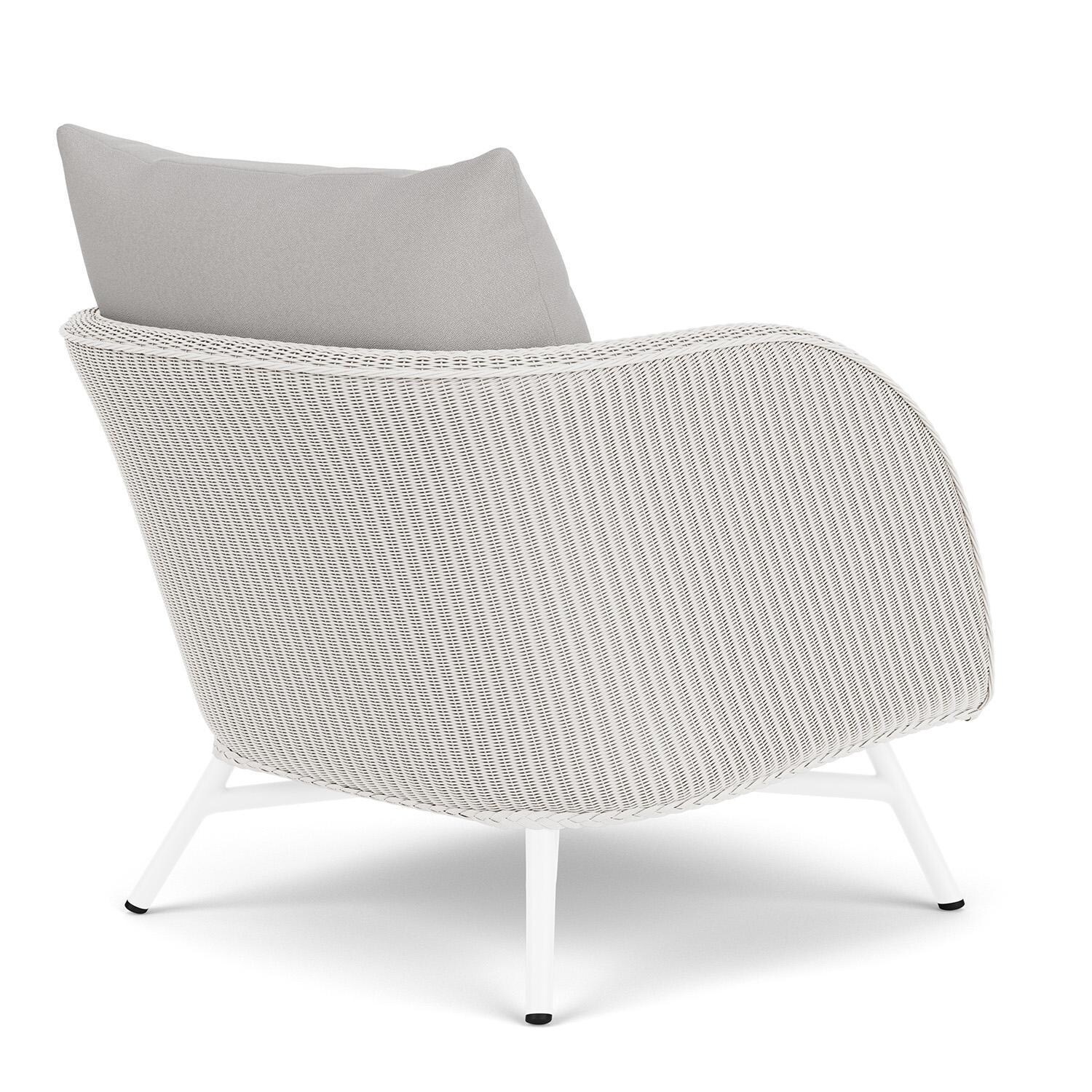 Lloyd Flanders Essence Lounge Chair W/Tundra Dove Fabric - White Finish - Back Right thumbnail