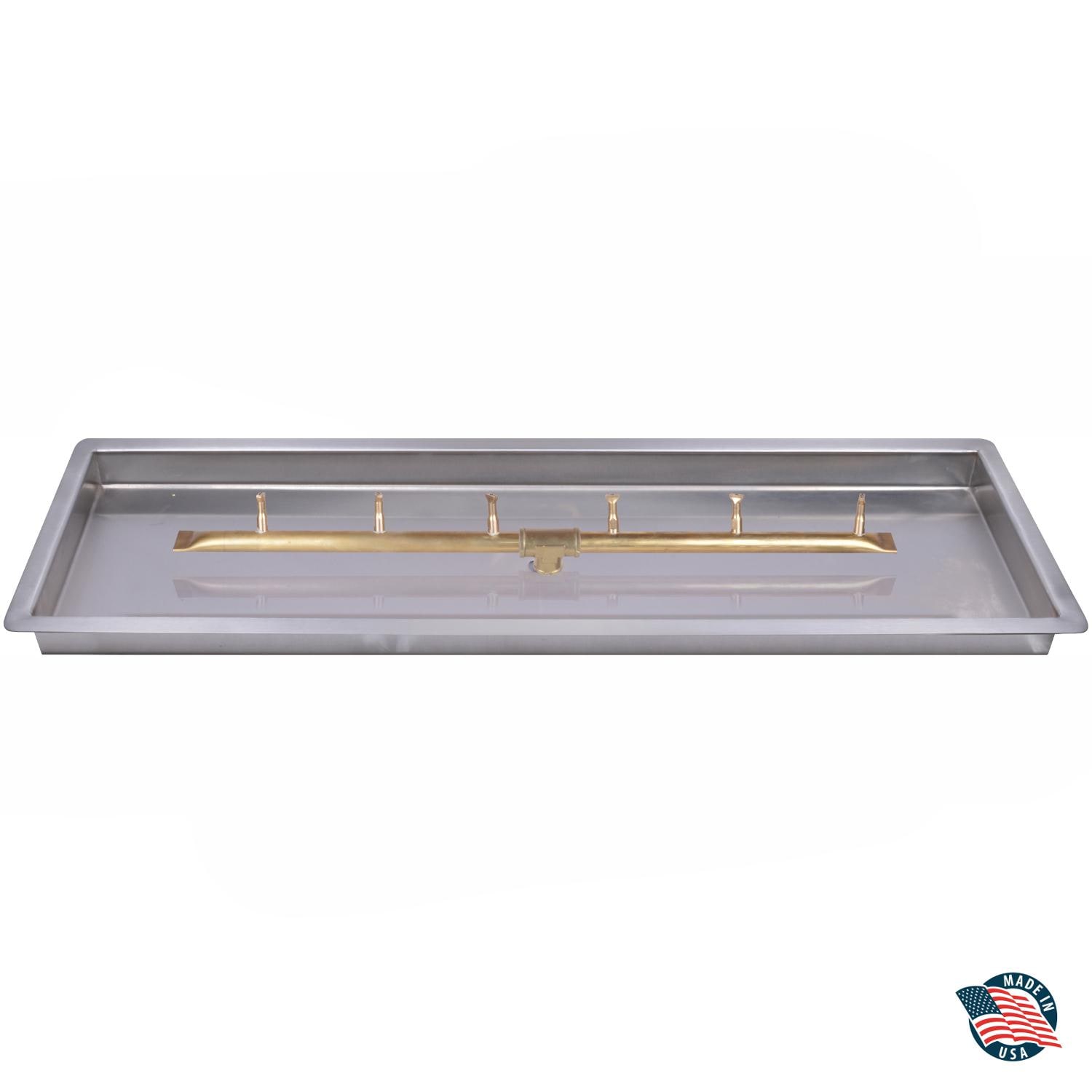 Linear T Bullet Burner on Rectangular Aluminum Fire Drop In Pan thumbnail