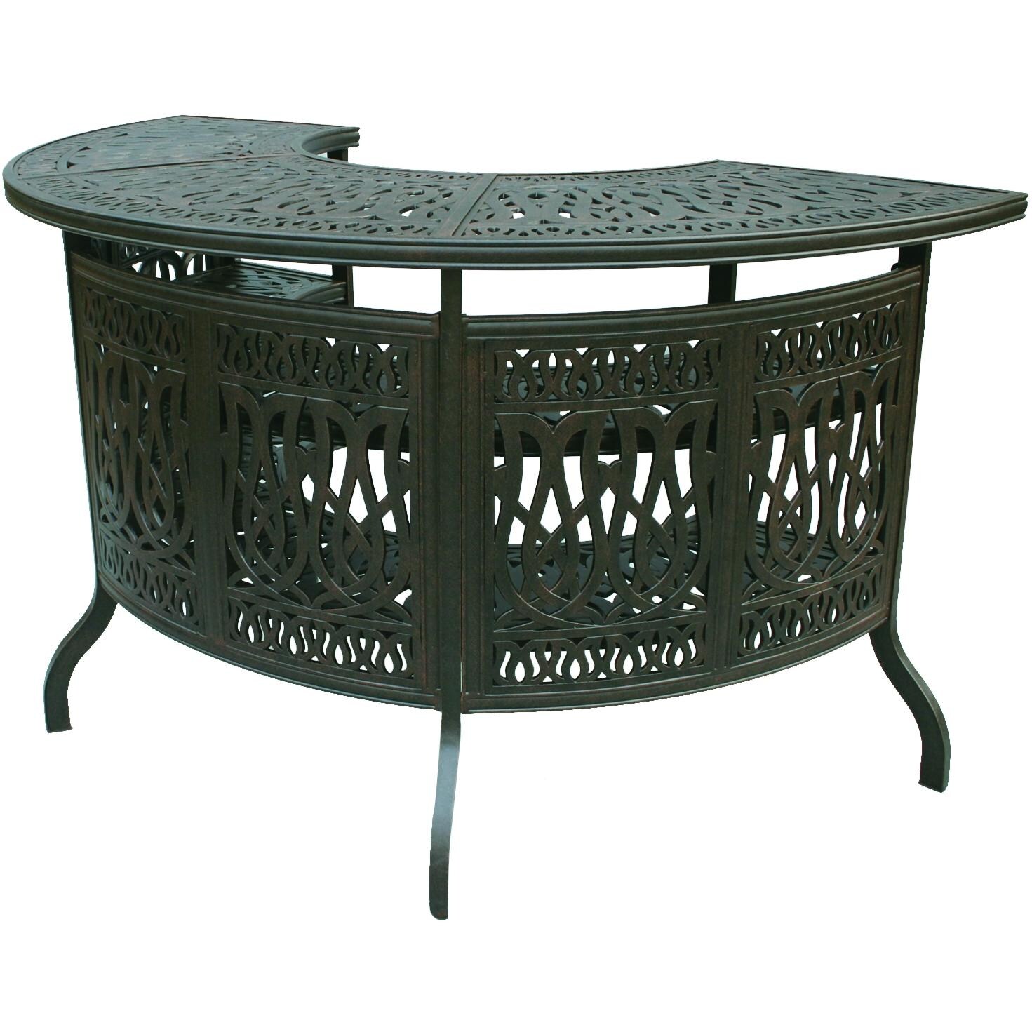 Elisabeth 75 X 38 1/2 Inch Cast Aluminum Party Bar by Darlee