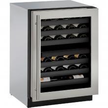 U-Line 3000 Series 24-Inch 43 Bottle Dual Zone Wine Captain - Stainless Steel - U-3024ZWCS-00B image