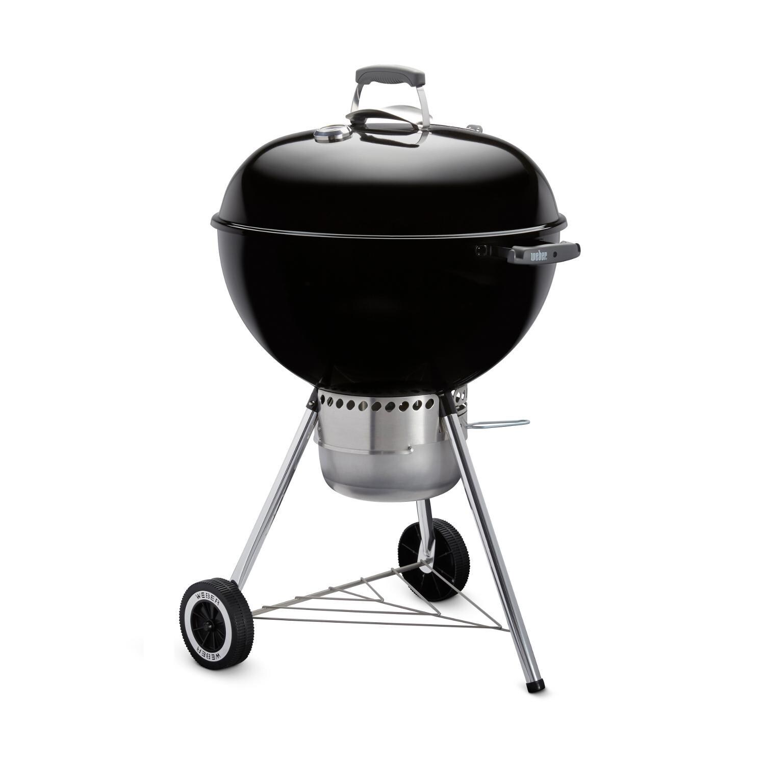Weber Original Kettle Premium 22-Inch Charcoal Grill - Black - 14401001 - Kettle facing Right thumbnail