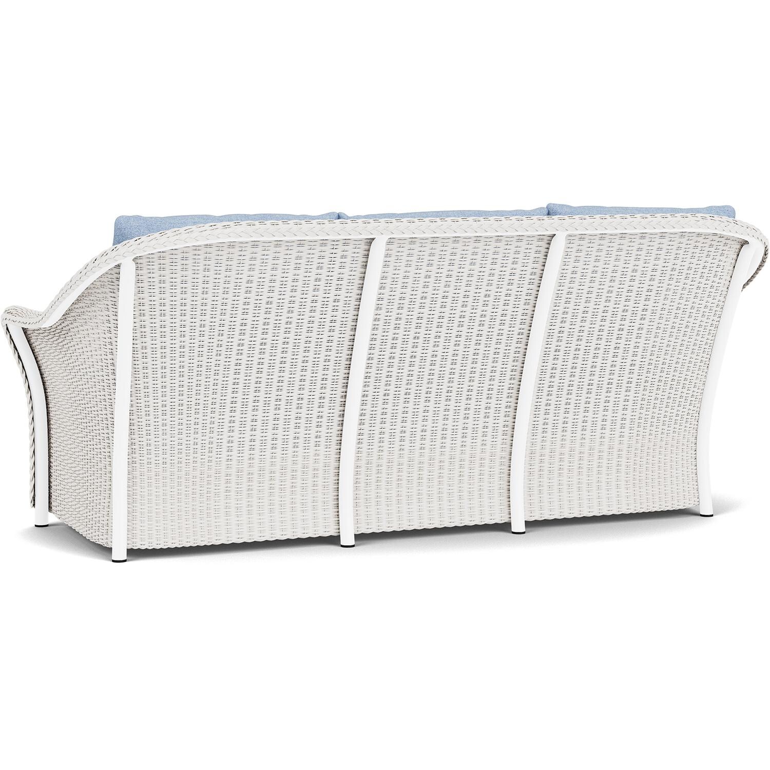 Lloyd Flanders Weekend Retreat Sofa in White Finish W/ Demo Skyway Fabric - Back Left thumbnail
