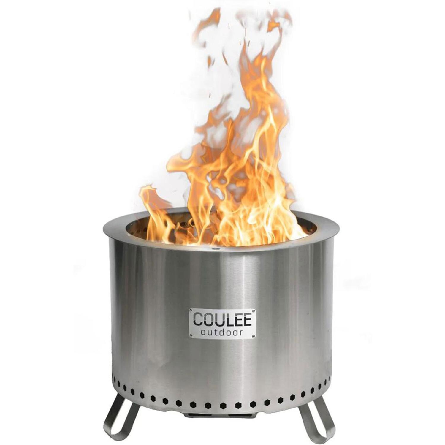 Coulee CCO-0018 Colorado Smokeless Portable Wood Burning Fire Pit - Shown Lit thumbnail