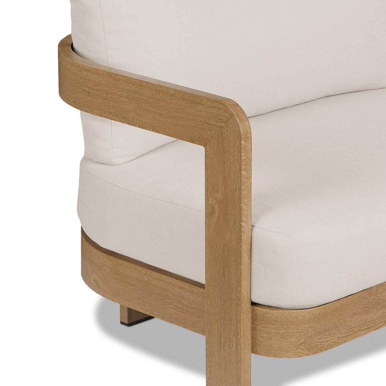 Bocage 3 Person Metal Outdoor Sofa in Weathered Slate w/ Cushions by Lakeview - Arm - Detail thumbnail