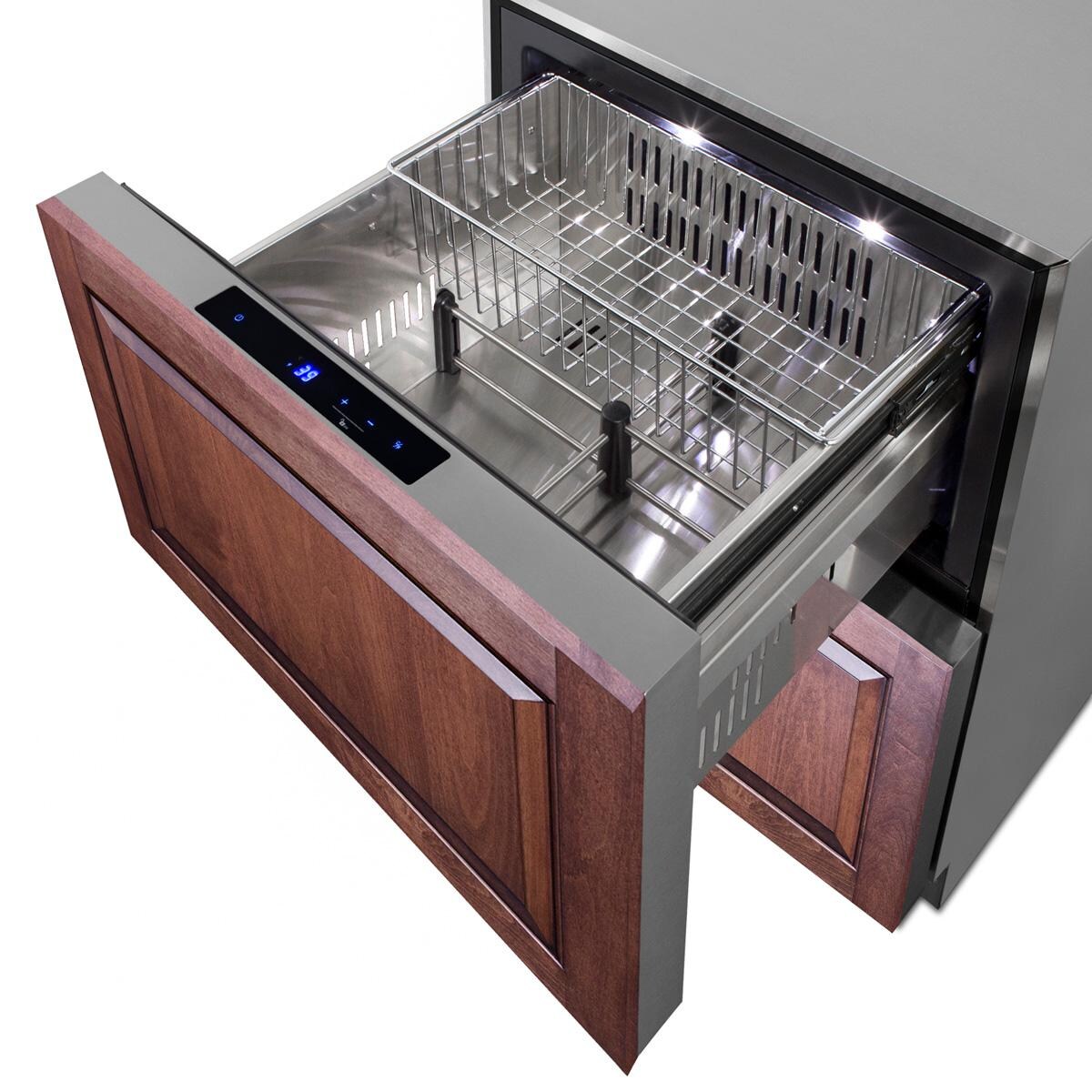 Summit ADRD241CSS 24-Inch 3.7 Cu. Ft. 2-Drawer All-Refrigerator - Custom Panel - Top Drawer Open thumbnail