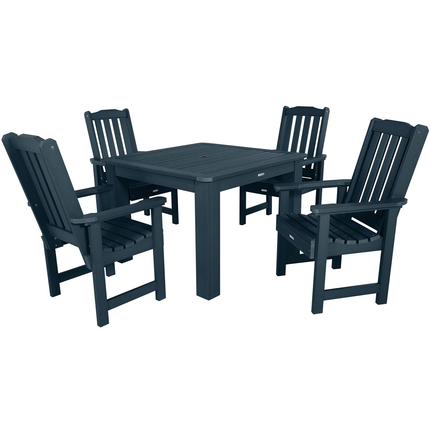 Hart Lane 5 Pc Square Dining Set in Federal Blue By Lakeview Outdoor Designs - White Background thumbnail
